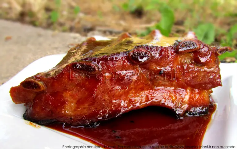 Ribs laqués au épices et sirop d'érable, cuisson basse température